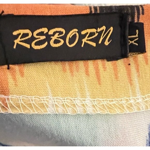 Reborn Fit and Flare Dress Colorful Abstract Print Size XL 3/4 Length Sleeves - Picture 8 of 8